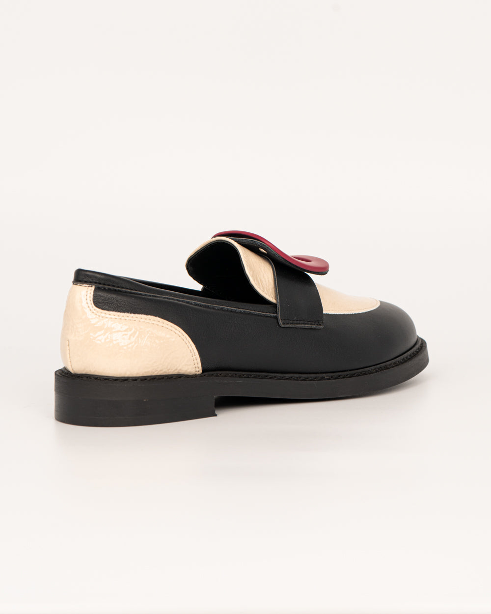 MOCASSINO GRETA NERO/BEIGE