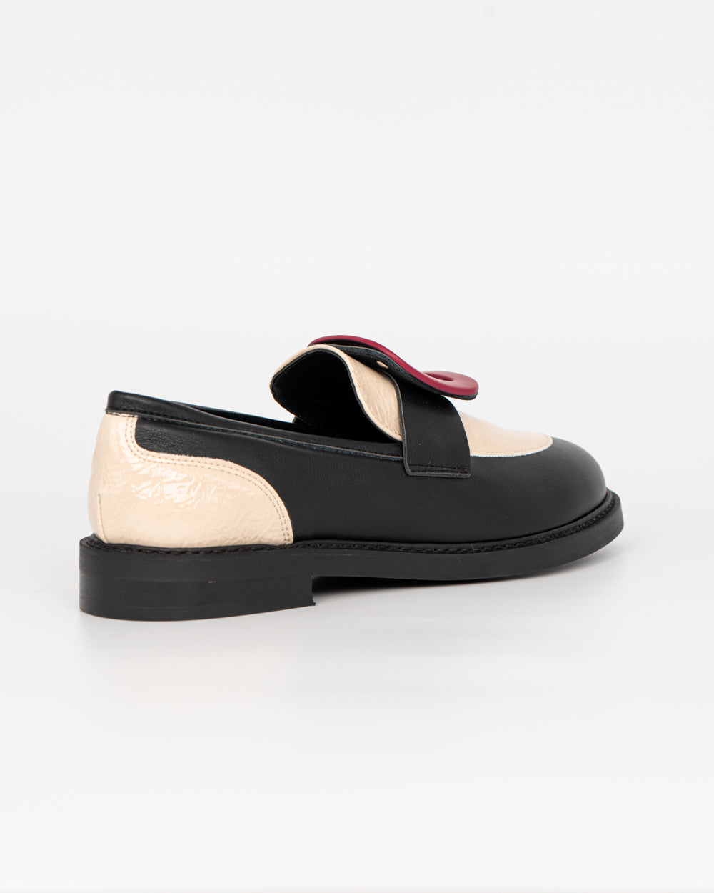 MOCASSINO GRETA NERO/BEIGE