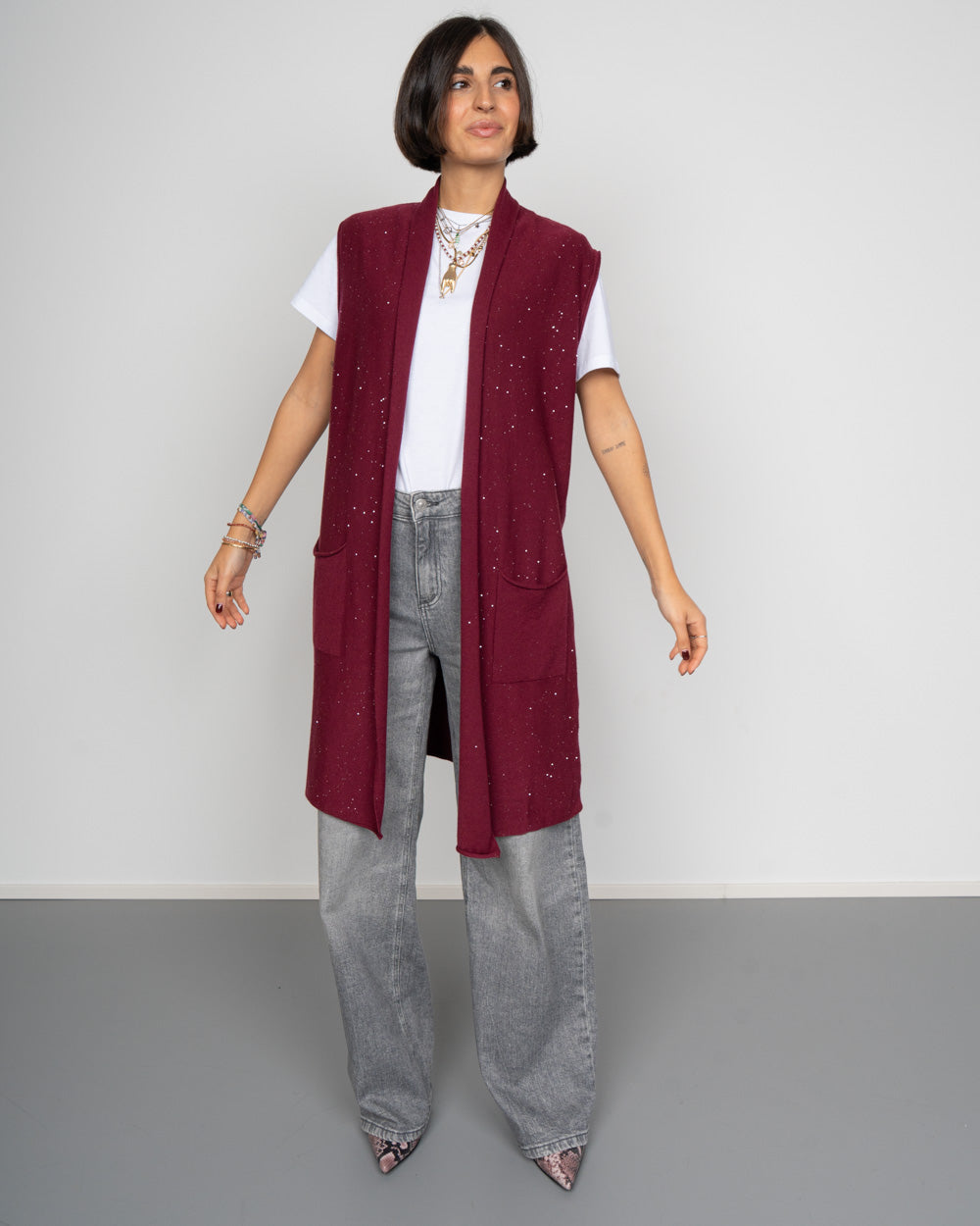 GILET FIORENZA BORDEAUX