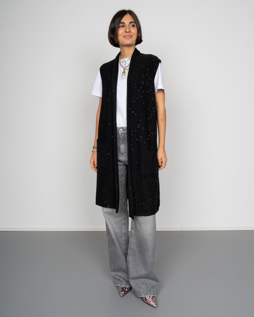 GILET FIORENZA NERO