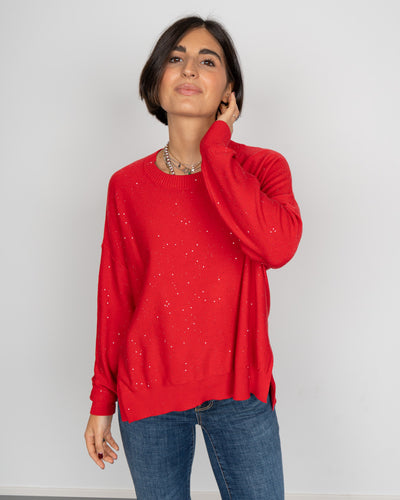 MAGLIONE FIORELLA ROSSO