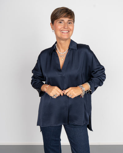 BLUSA BARBARA BLU SCURO