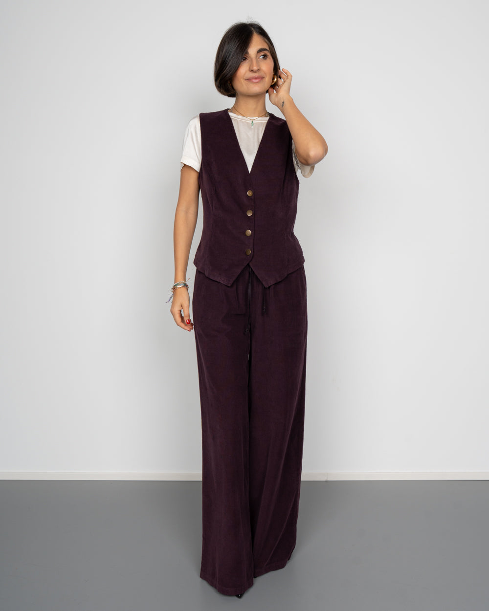 PANTALONE FILIPPA BORDEAUX