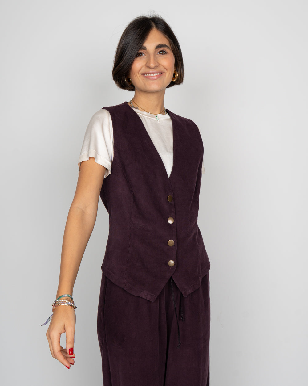 GILET FABIO BORDEAUX