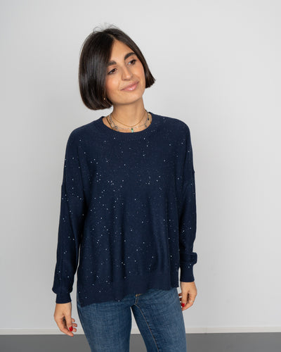 MAGLIONE FIORELLA BLU