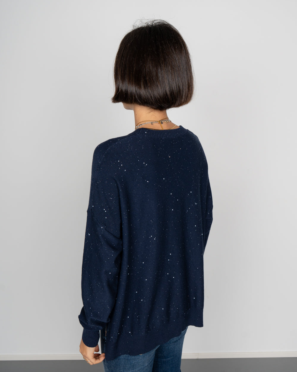 MAGLIONE FIORELLA BLU