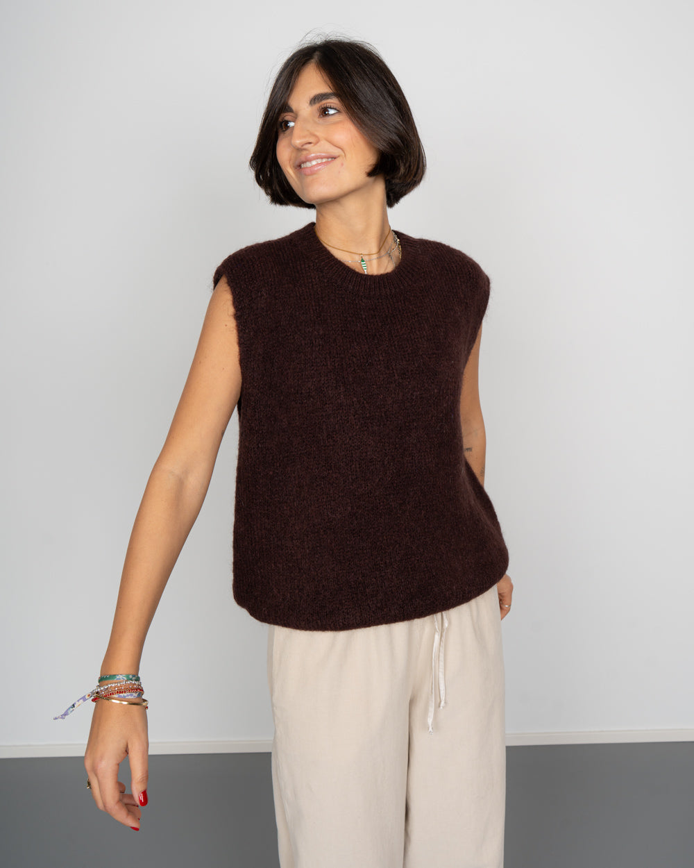 GILET ROMINA CIOCCOLATO