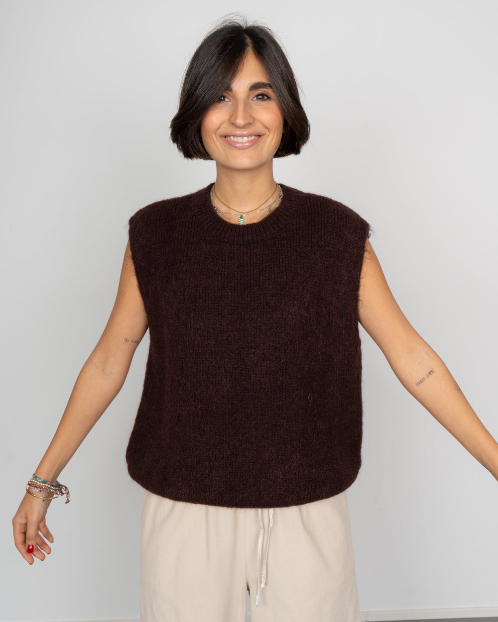 GILET ROMINA CIOCCOLATO