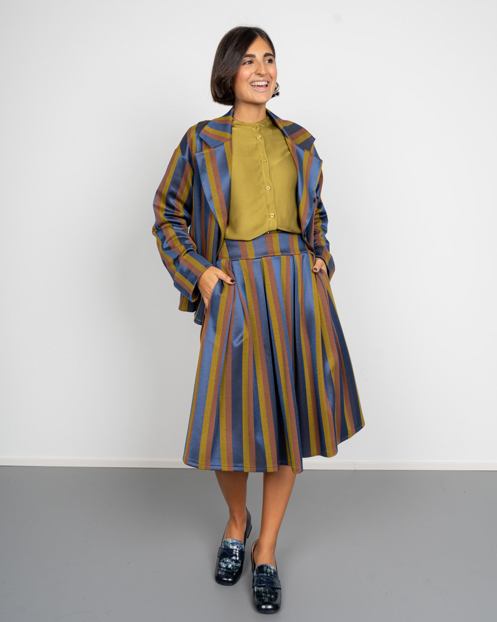 GONNA ELVIRA OLIO/MARRONE/BLU
