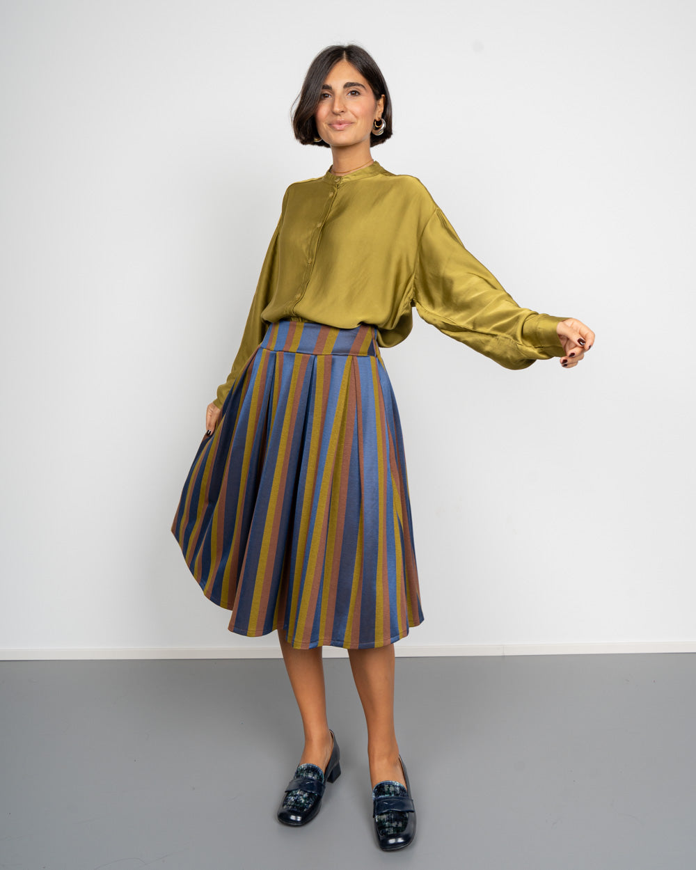 GONNA ELVIRA OLIO/MARRONE/BLU