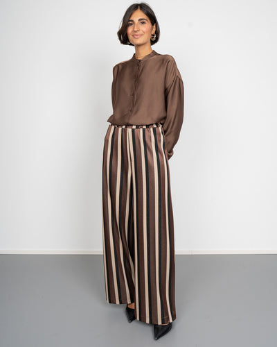 PANTALONE ESTER MARRONE/NERO/PANNA