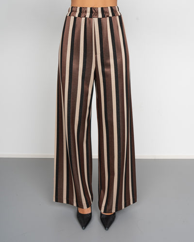 PANTALONE ESTER MARRONE/NERO/PANNA