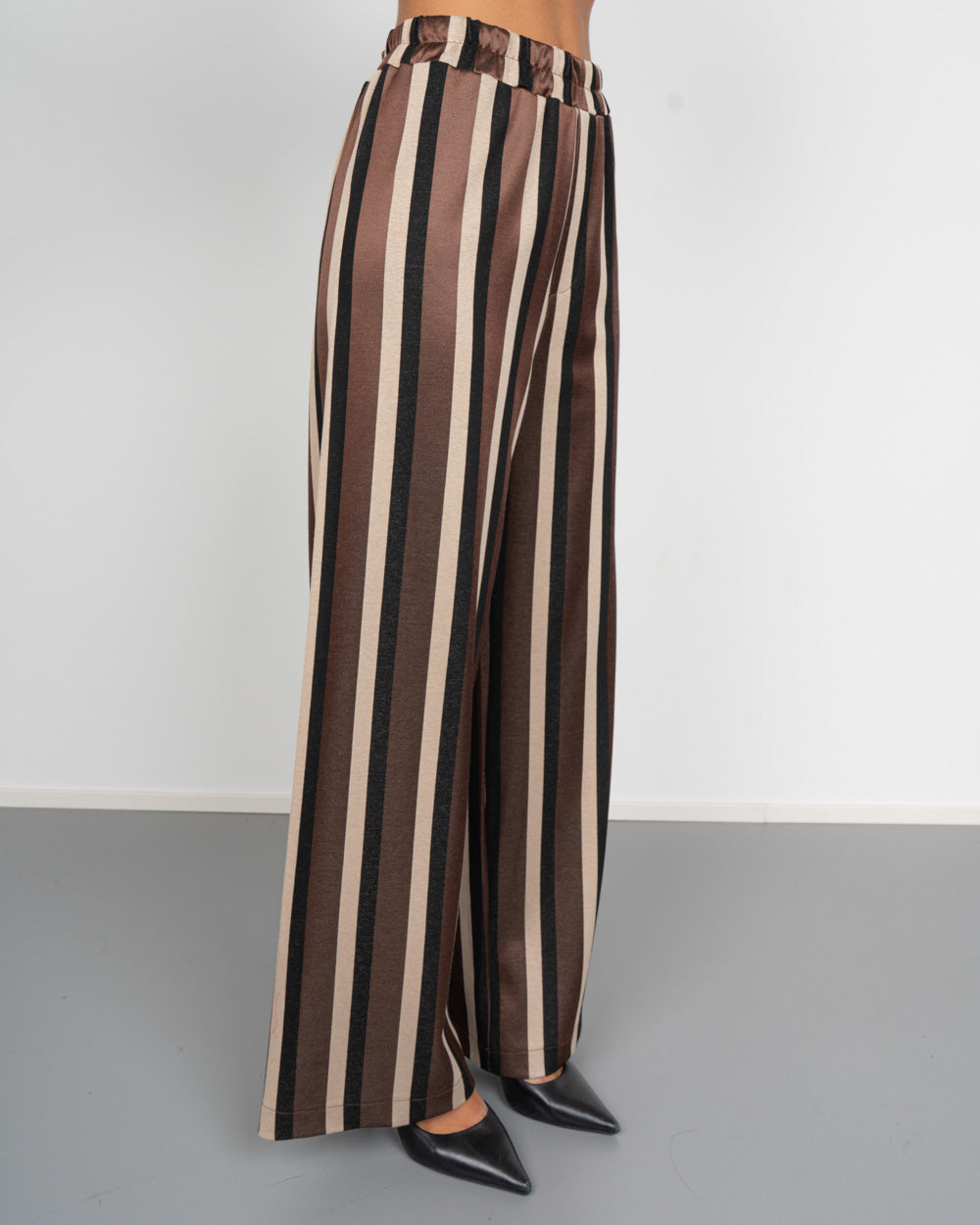 PANTALONE ESTER MARRONE/NERO/PANNA