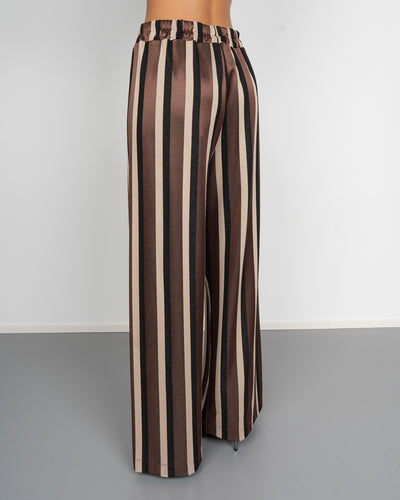 PANTALONE ESTER MARRONE/NERO/PANNA