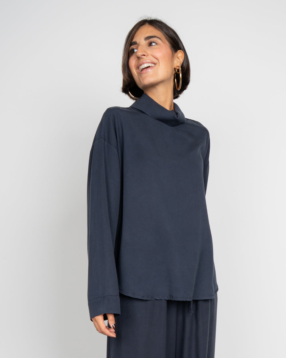 BLUSA FIONA BLU SCURO