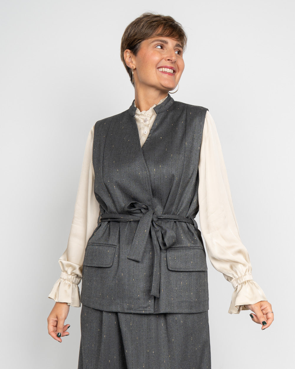 GILET GIULIA GRIGIO