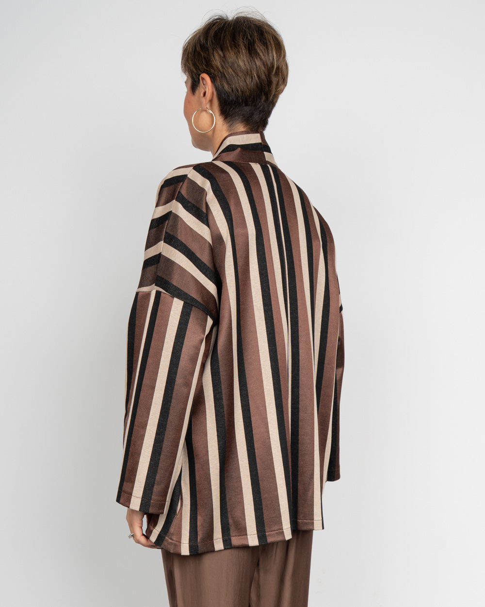 KIMONO ELETTRA MARRONE/NERO/PANNA