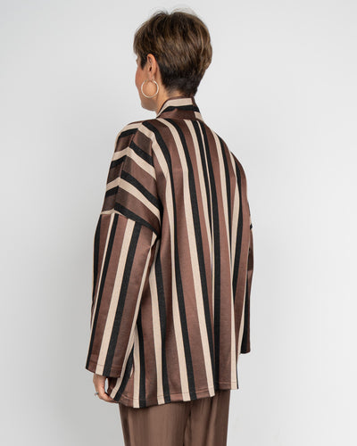 KIMONO ELETTRA MARRONE/NERO/PANNA