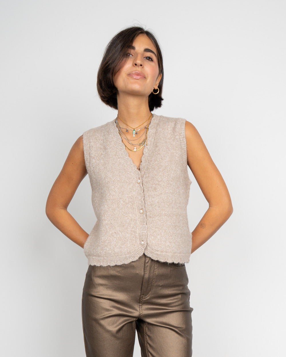 GILET NADIKA BEIGE