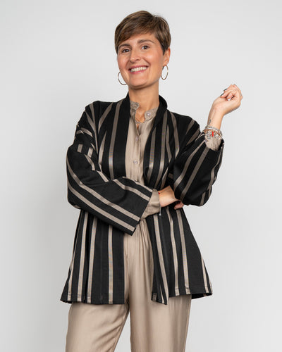 KIMONO ELETTRA TORTORA/NERO