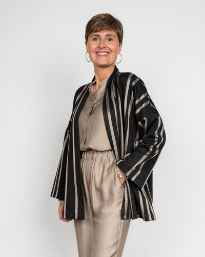 KIMONO ELETTRA TORTORA/NERO