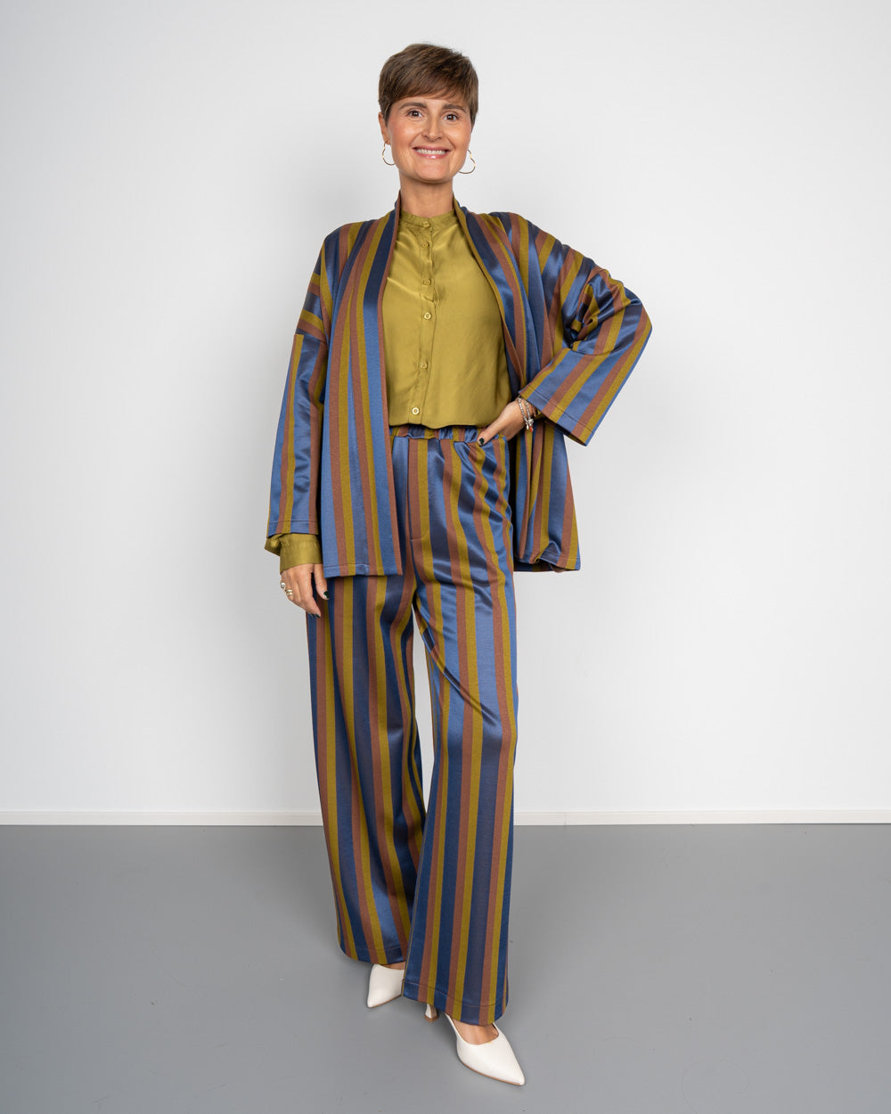 PANTALONE ESTER OLIO/MARRONE/BLU