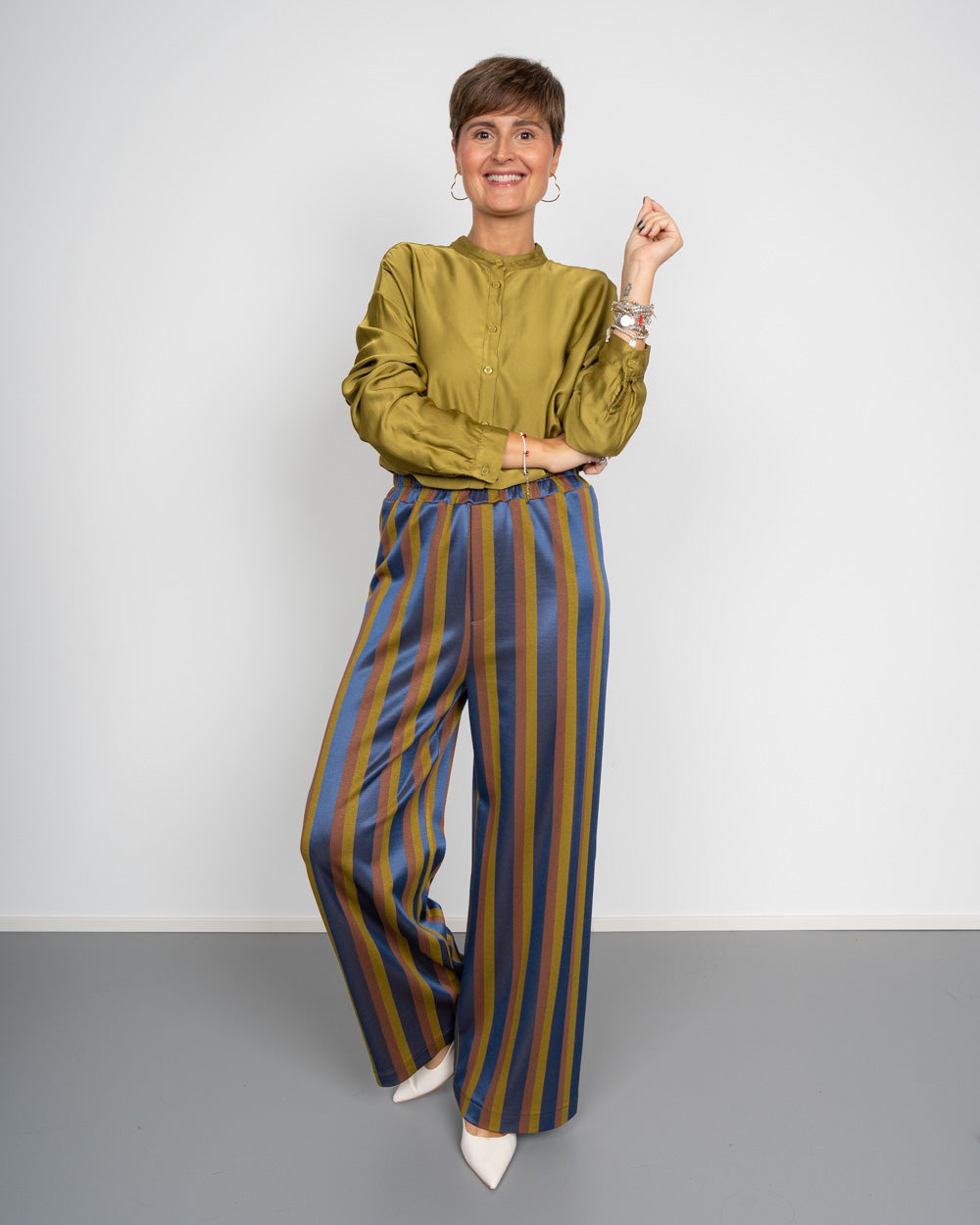 PANTALONE ESTER OLIO/MARRONE/BLU