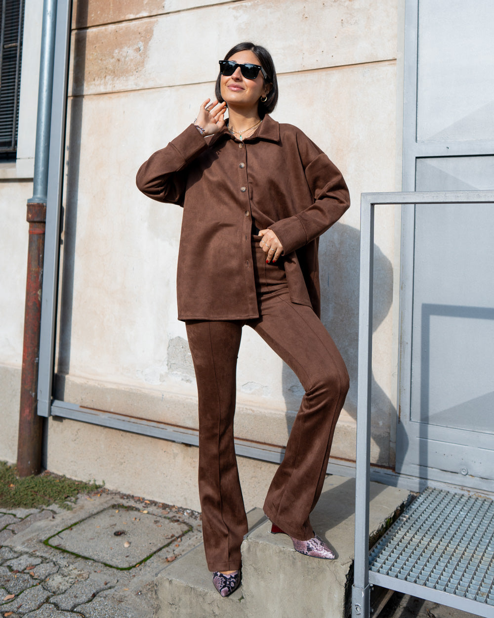 CAMICIA CRISTINA CIOCCOLATO