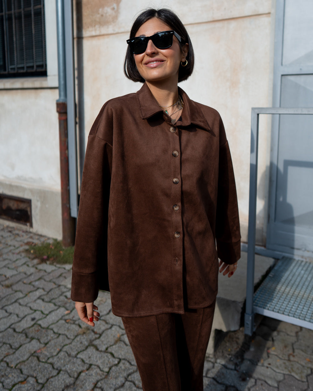 CAMICIA CRISTINA CIOCCOLATO