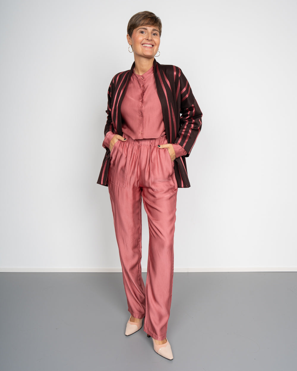 KIMONO ELETTRA AMARENA/MARRONE