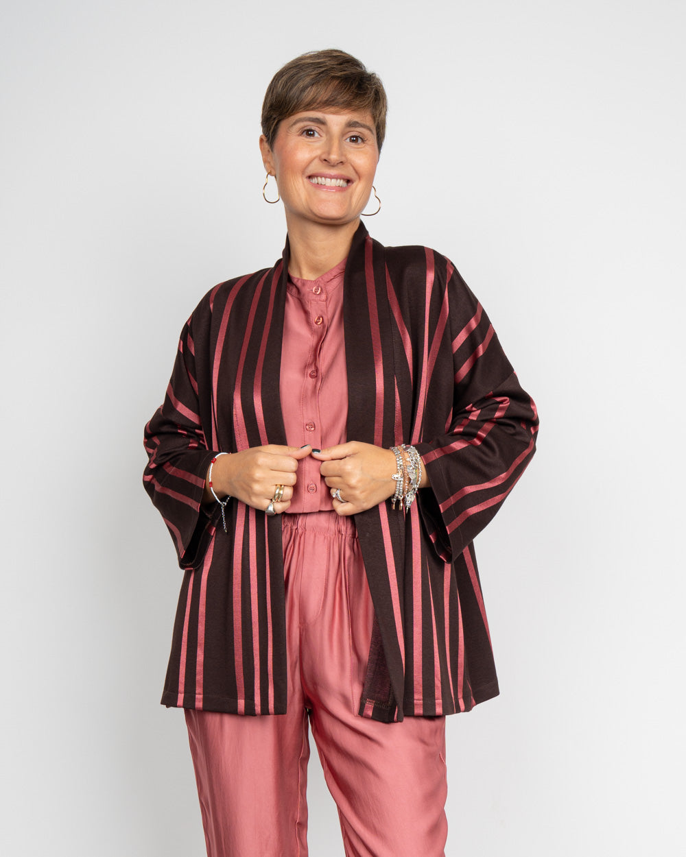 KIMONO ELETTRA AMARENA/MARRONE