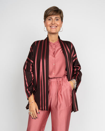 KIMONO ELETTRA AMARENA/MARRONE