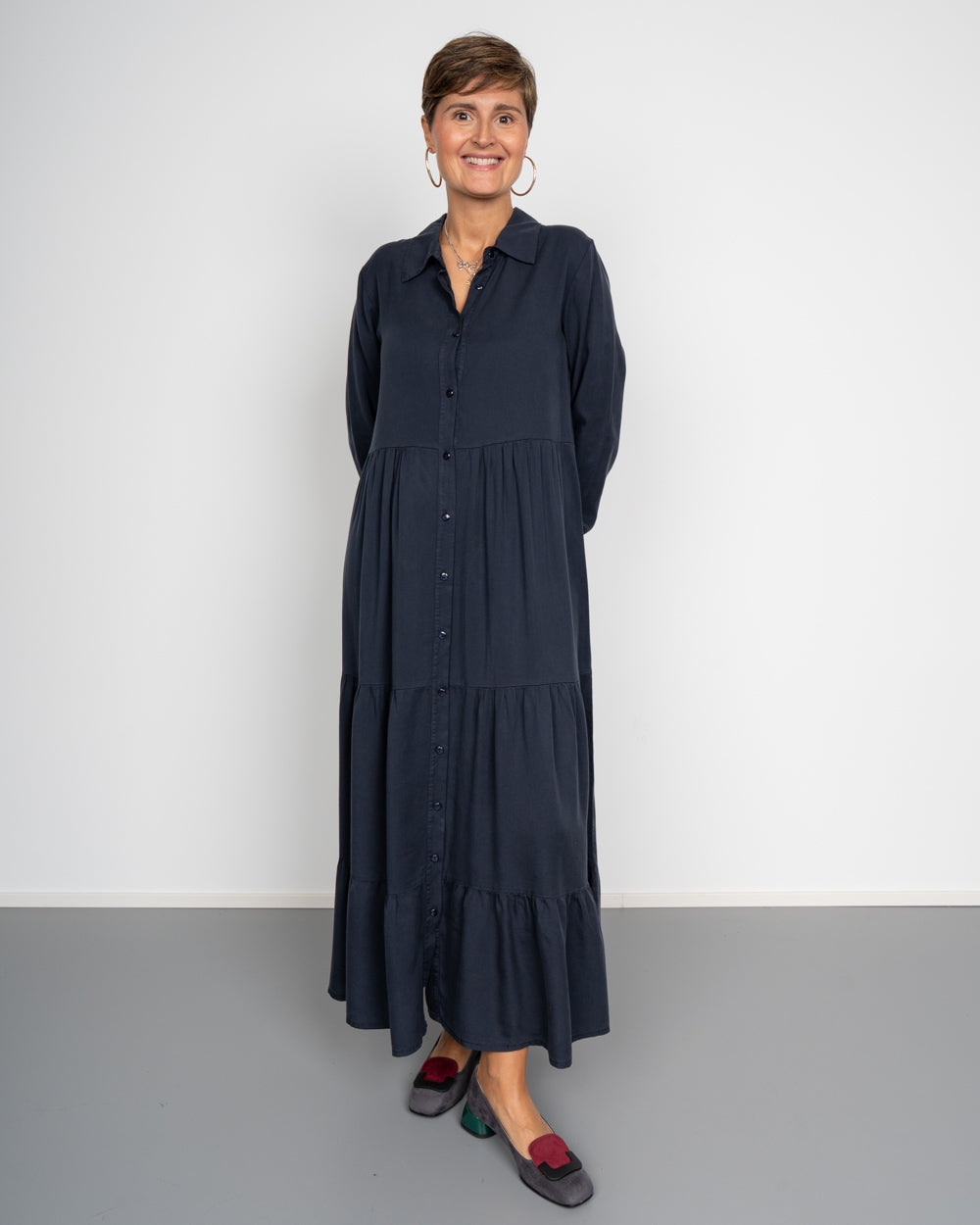 VESTITO FLORA BLU SCURO