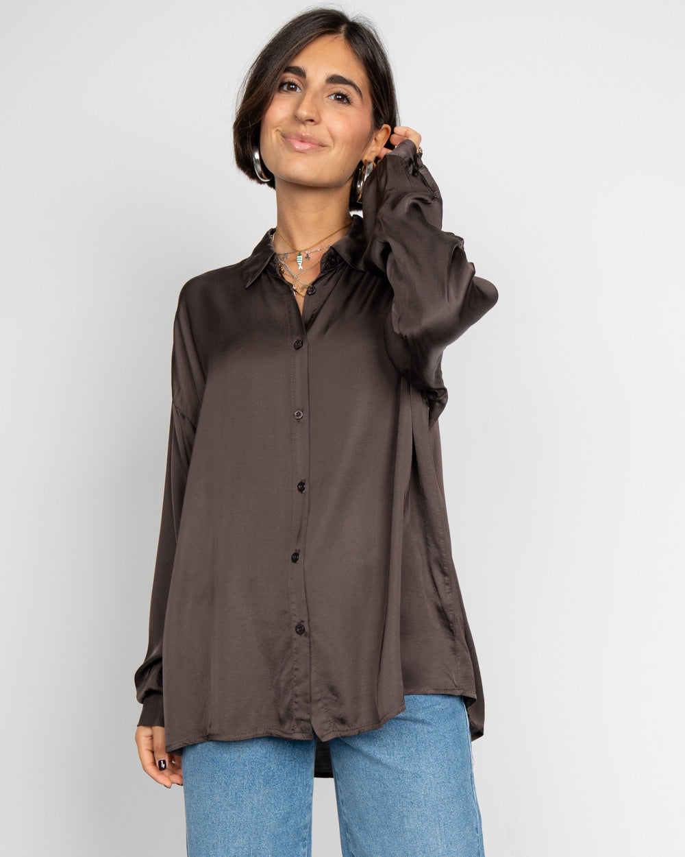 CAMICIA CLOE CIOCCOLATO