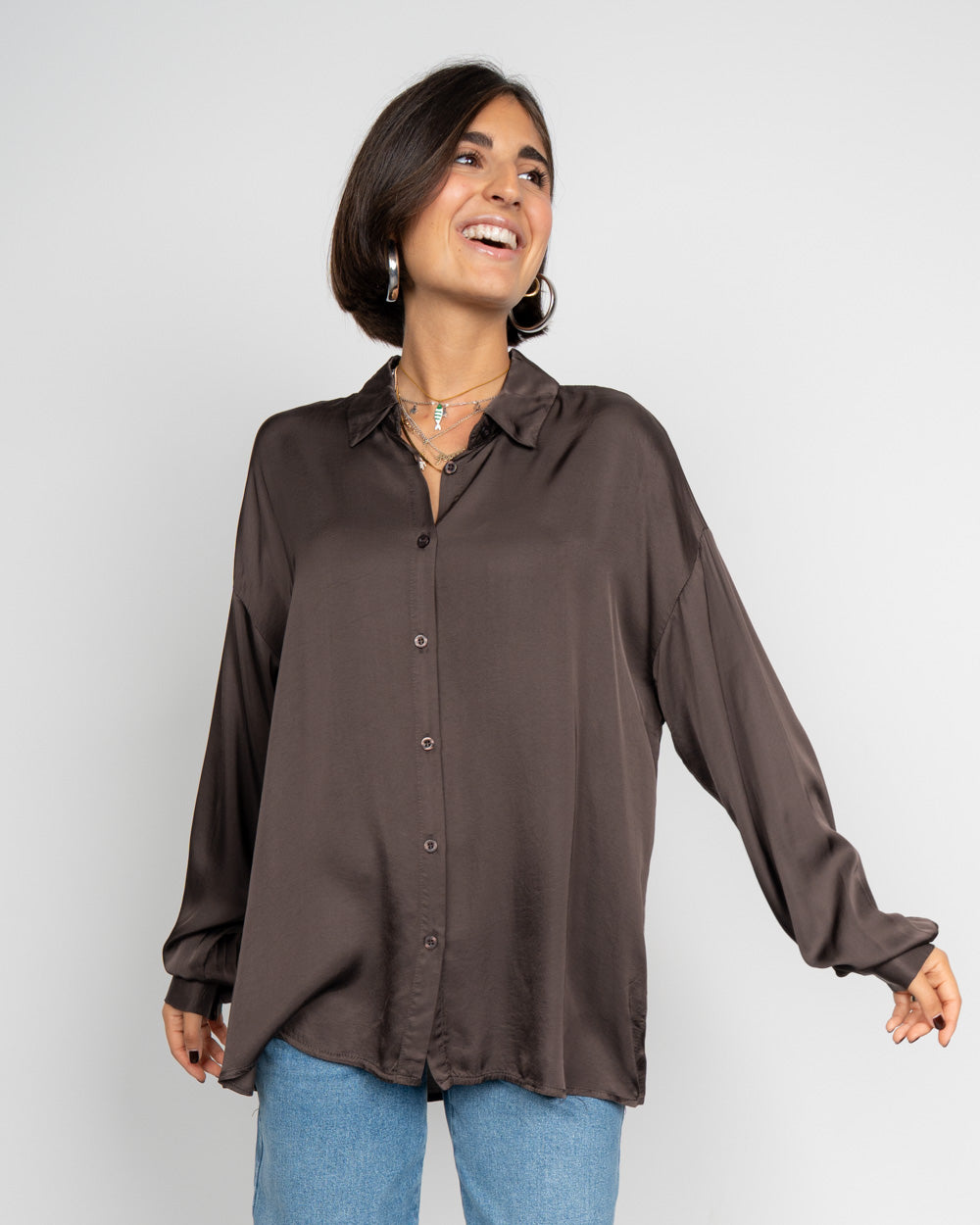 CAMICIA CLOE CIOCCOLATO