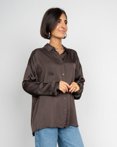 CAMICIA CLOE CIOCCOLATO