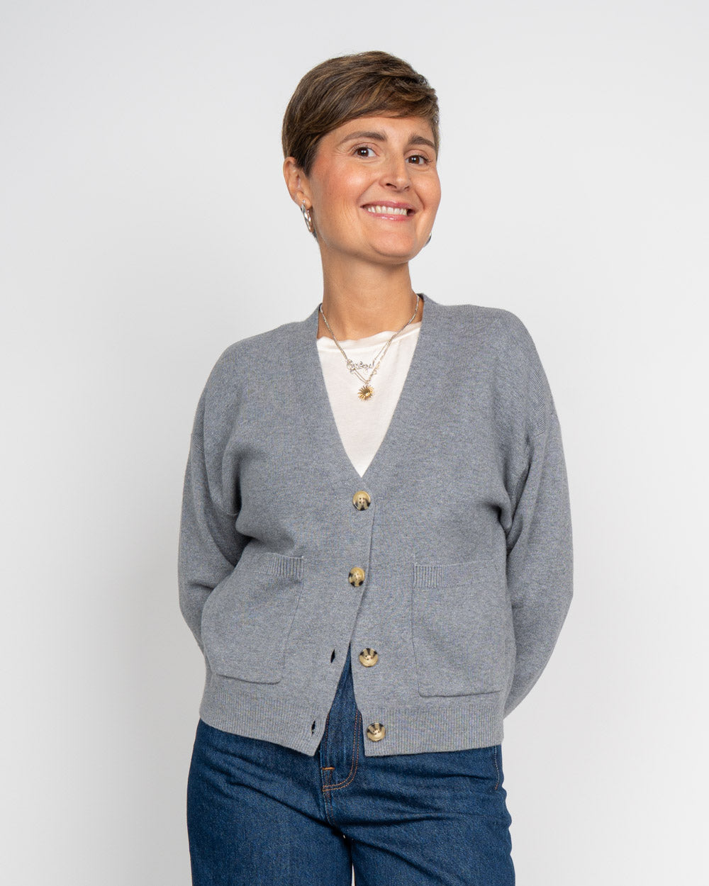 CARDIGAN SIGBRIT GRIGIO