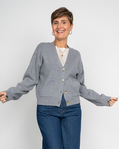 CARDIGAN SIGBRIT GRIGIO