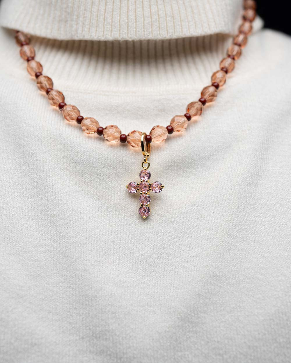 BIJOUX CROCE ROSA