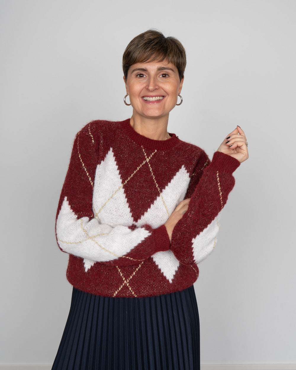 MAGLIONCINO NEVE BORDEAUX