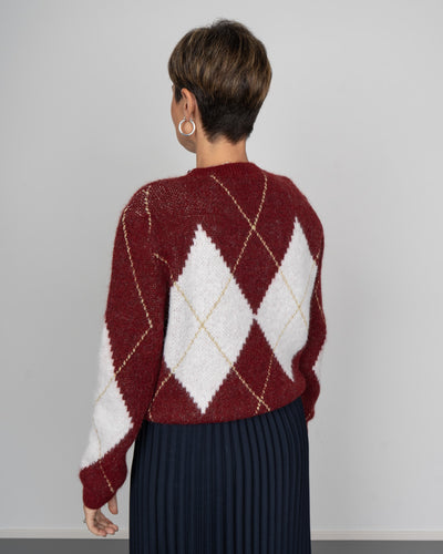 MAGLIONCINO NEVE BORDEAUX