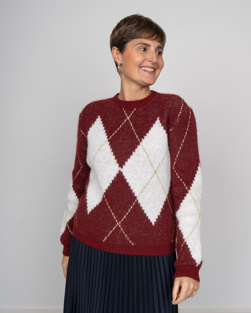 MAGLIONCINO NEVE BORDEAUX