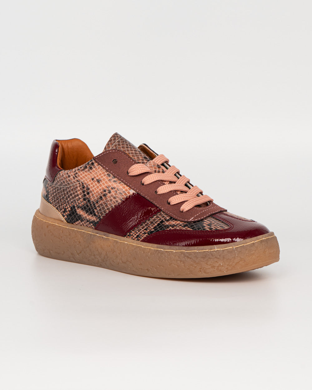 SNEAKER ARABELLA BORDEAUX/PITONE