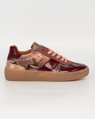 SNEAKER ARABELLA BORDEAUX/PITONE