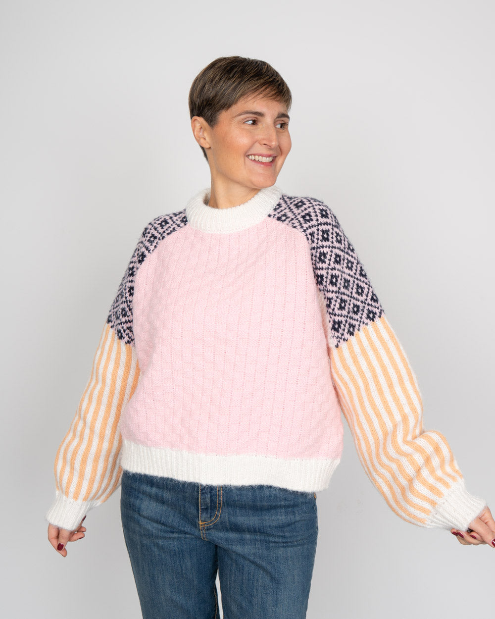 MAGLIONE REMIX ROSA MULTI