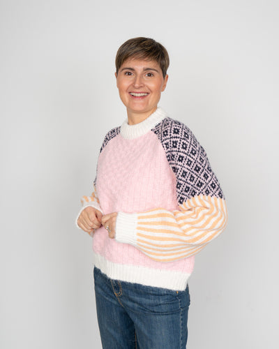 MAGLIONE REMIX ROSA MULTI