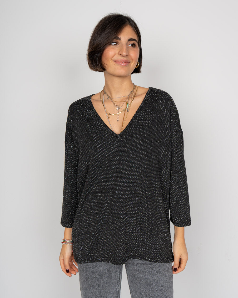 BLUSA KANVA 3/4 NERO