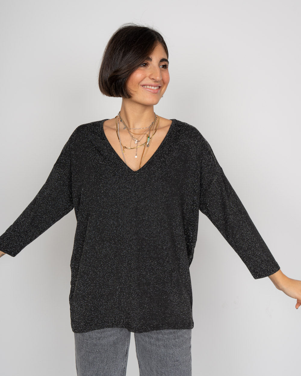 BLUSA KANVA 3/4 NERO