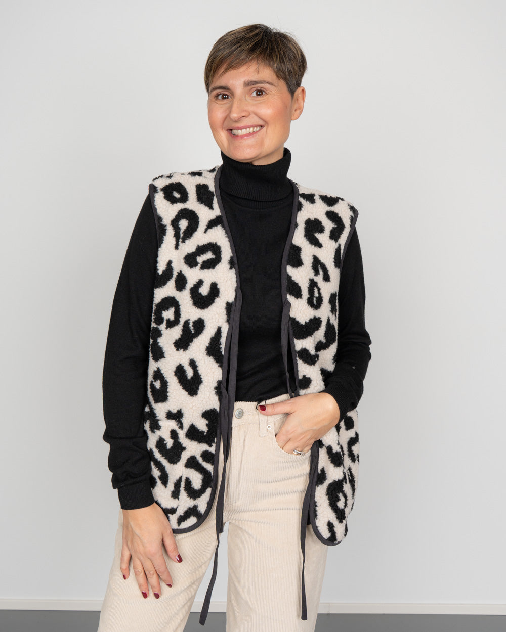 GILET CLEO LEOPARDATO
