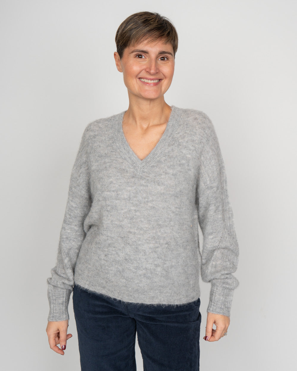 MAGLIONE LAYLA GRIGIO CHIARO